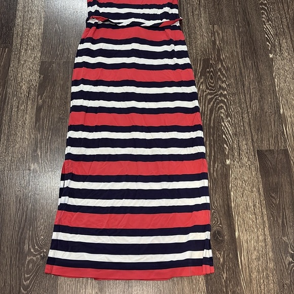 Banana Republic Striped Sleeveless Maxi Dress - Red coral, White, and Blue - Picture 6 of 9